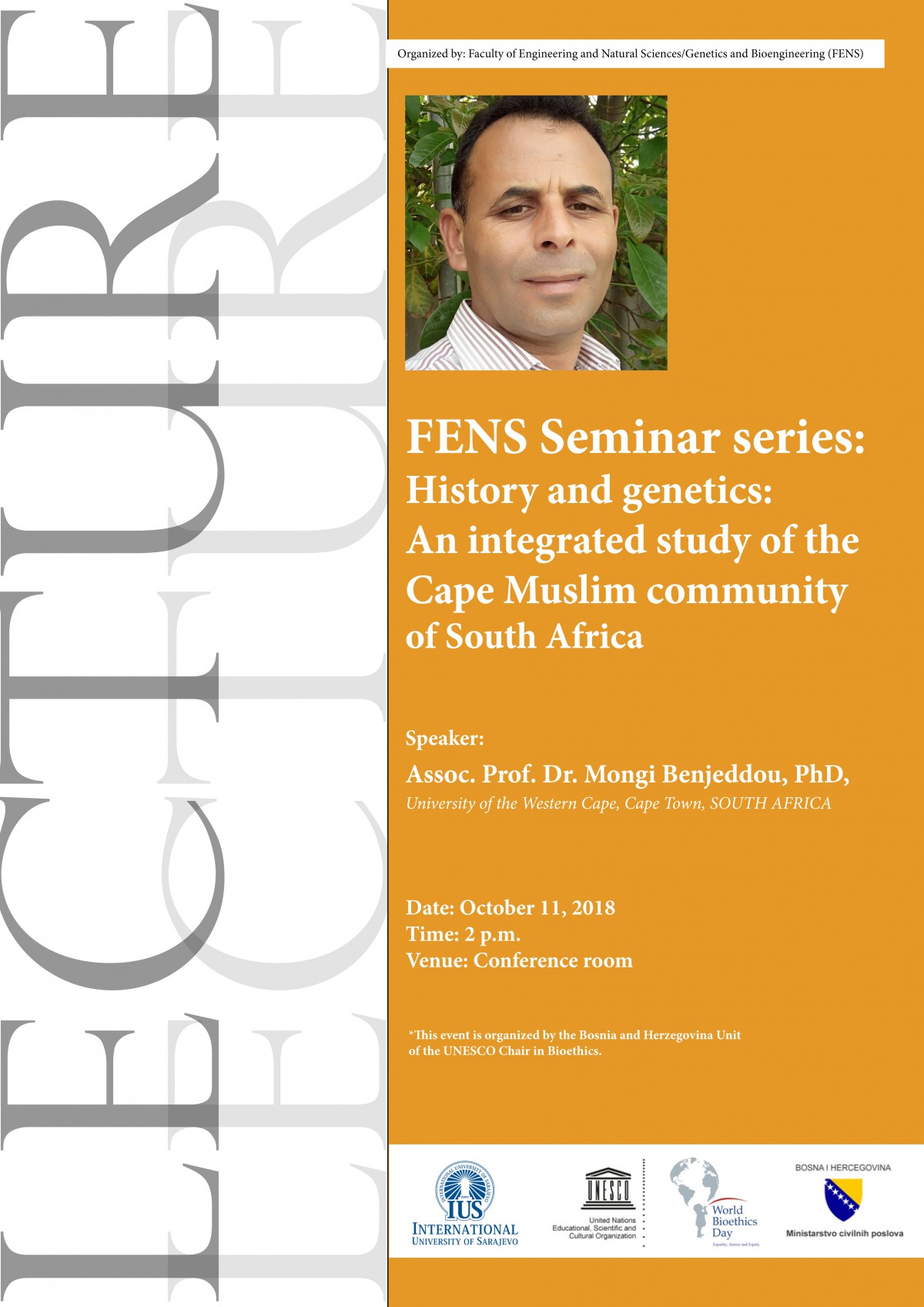 FENS Seminar series: History and genetics: An integrated study of the Cape Muslim community of South Africa