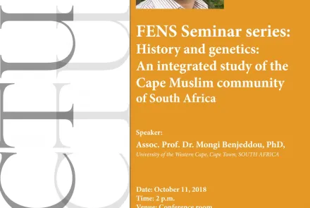 FENS Seminar series: History and genetics: An integrated study of the Cape Muslim community of South Africa